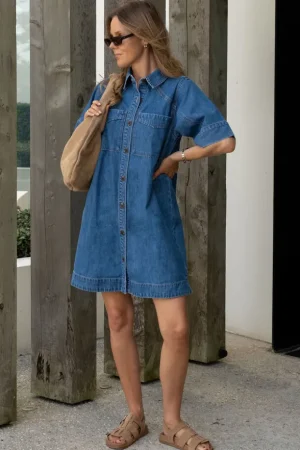 Denim|Dresses^Ceres Life Ava Short Sleeve Mini Dress