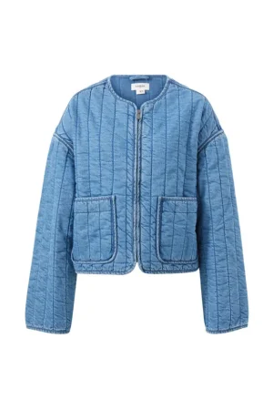 Jackets^Ceres Life Comfy Quilted Boxy Jacket Worn Blue Denim