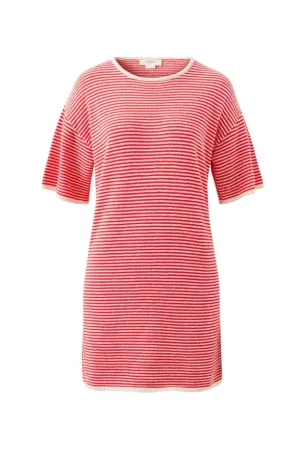Knitwear|Dresses^Ceres Life Fia Stripe Knit Mini Dress Fiery Red Ecru Stripe