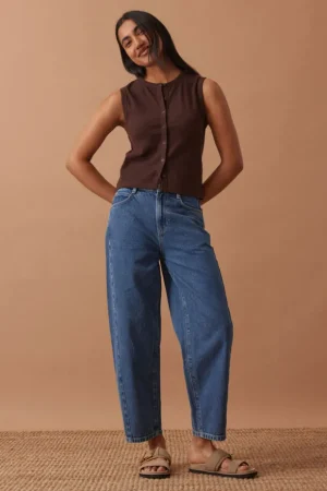 Denim|Pants^Ceres Life Leah Tapered Barrel Jean Fresh Indigo