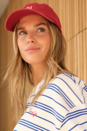 Accessories^Ceres Life Pip Everyday Cap Deep Red/ecru Stitch