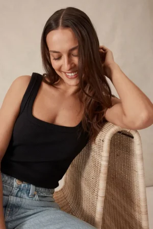 Tanks|Tops^Ceres Life Zaeli Contour Rib Square Neck Tank